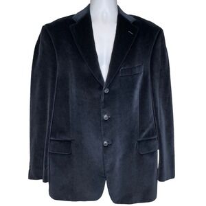 Arnold Brant Men Black Velvet Blazer Jacket‎ Size 42R Old Money Holiday Classic